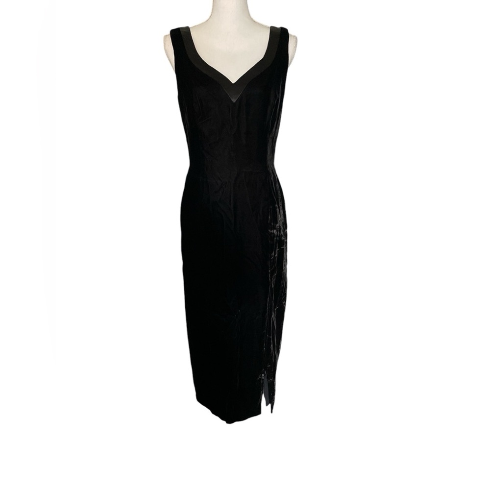 Donna Ricco vintage black velvet evening dress fully lined cocktail wedding